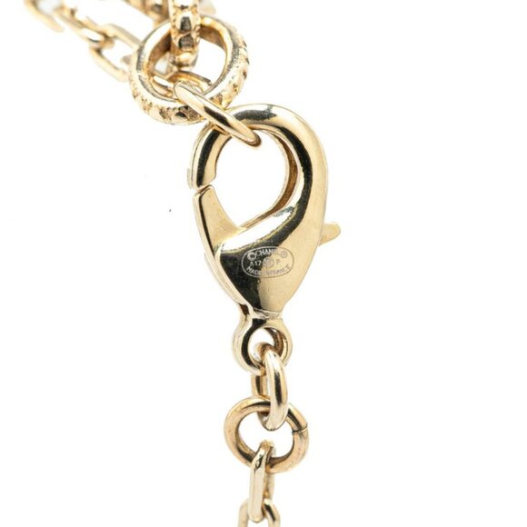 CHANEL CC Logos Pearl I LOVE COCO Red Heart Necklace 18" Gold Tone - Picture 4 of 4